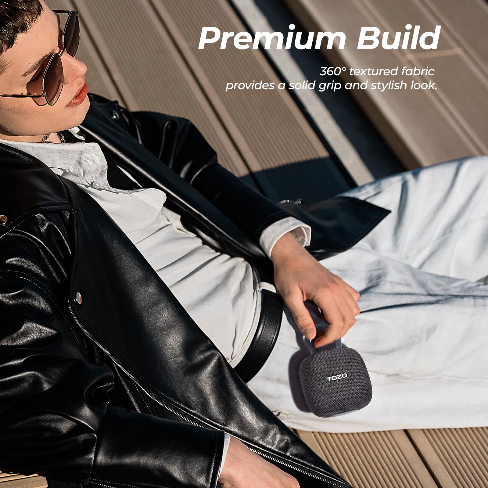 Portable Bluetooth Shower Speaker with Carabiner, IPX8 Waterproof & 32-Hour Battery