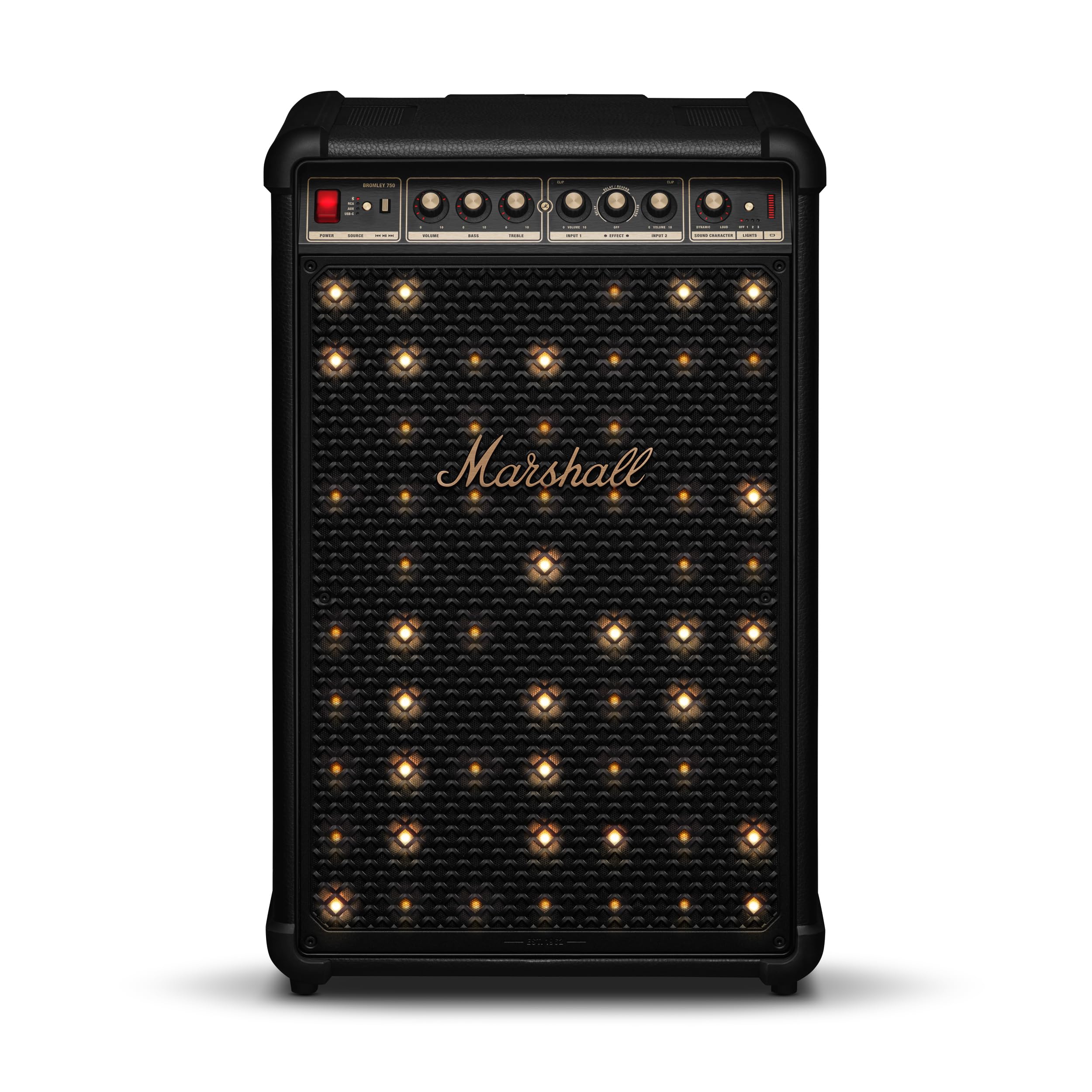 Portable Wireless Party Speaker with Bass Controls, LED Lights & Multi-Input Connectivity