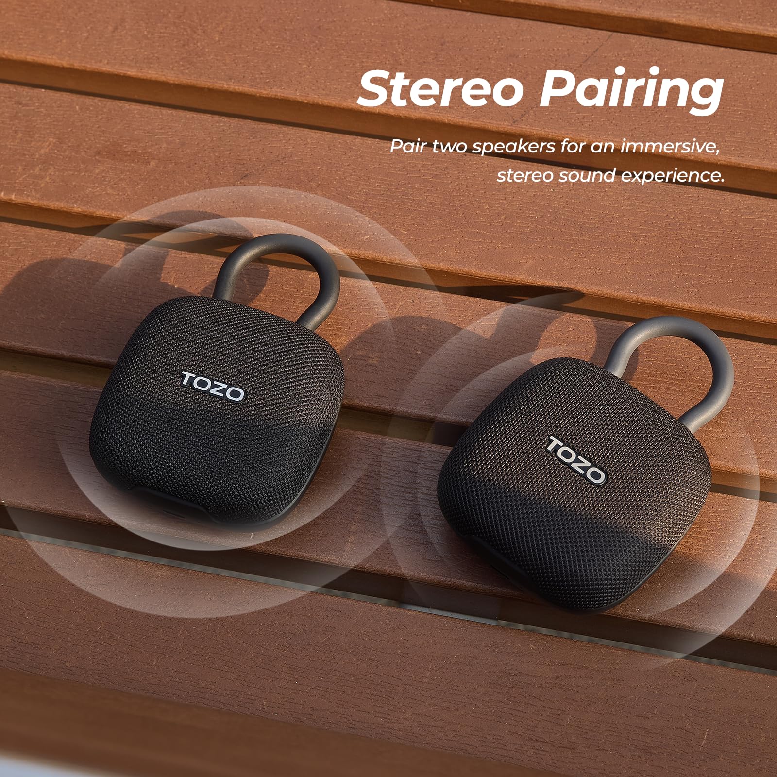Portable Bluetooth Shower Speaker with Carabiner, IPX8 Waterproof & 32-Hour Battery