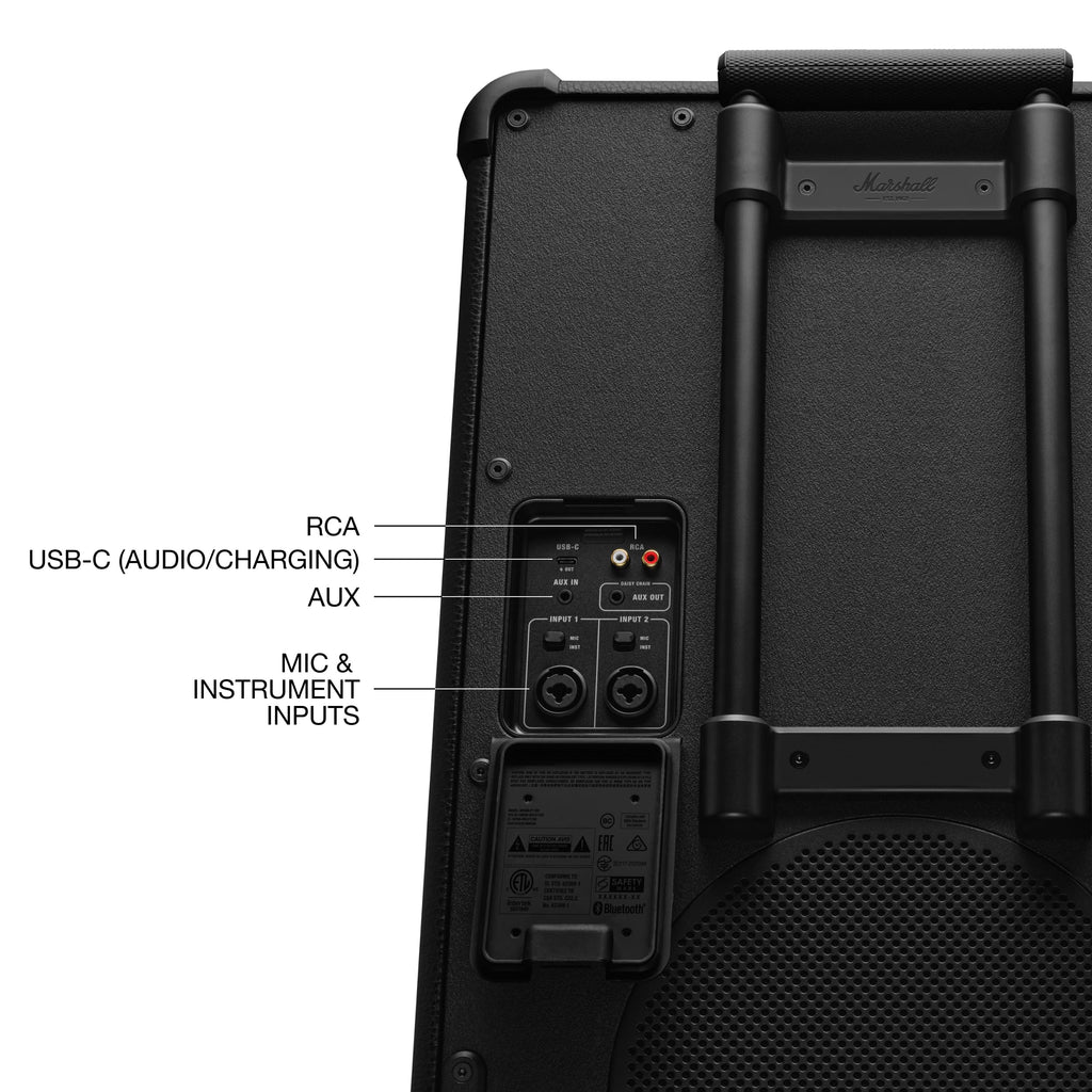 Portable Wireless Party Speaker with Bass Controls, LED Lights & Multi-Input Connectivity