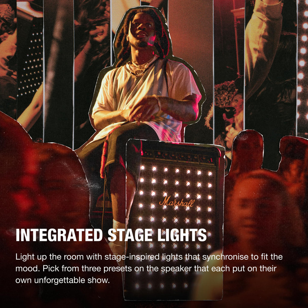 Portable Wireless Party Speaker with Bass Controls, LED Lights & Multi-Input Connectivity